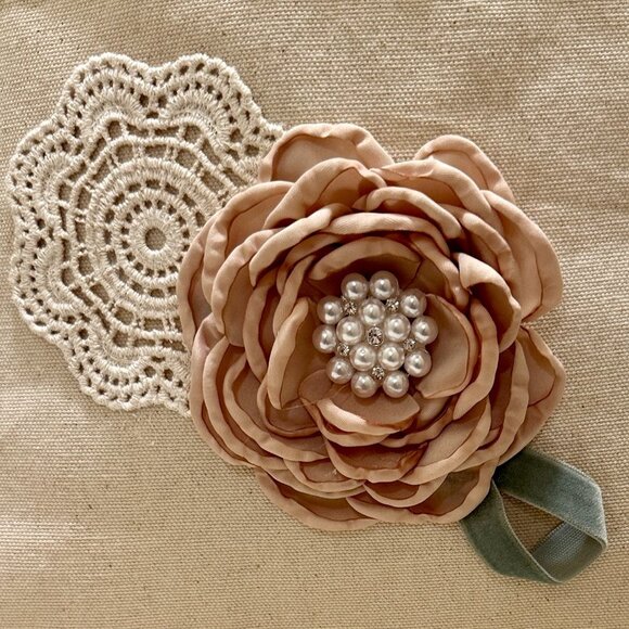 BUNDLE (2) Burlap Bags With A Satin Rose, Barn Wedding Flower Girl Wedding (NEW) - Picture 7 of 13